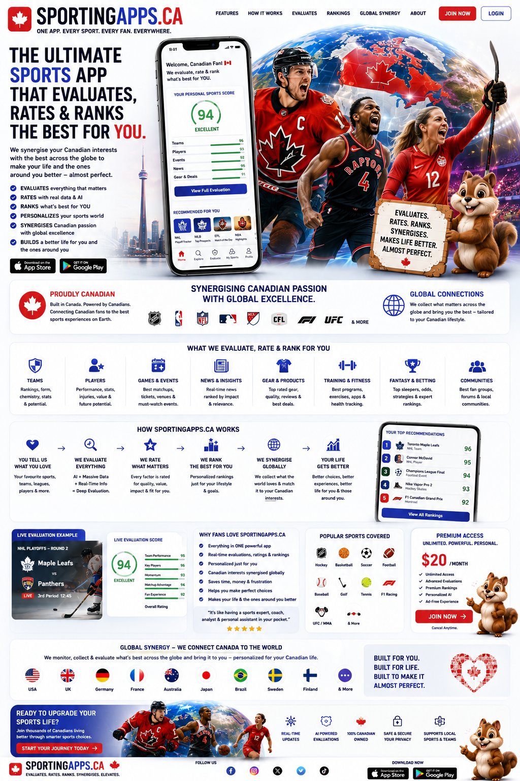SportingApps.ca – The Ultimate Sports App That Evaluates, Rates & Ranks The Best For You.